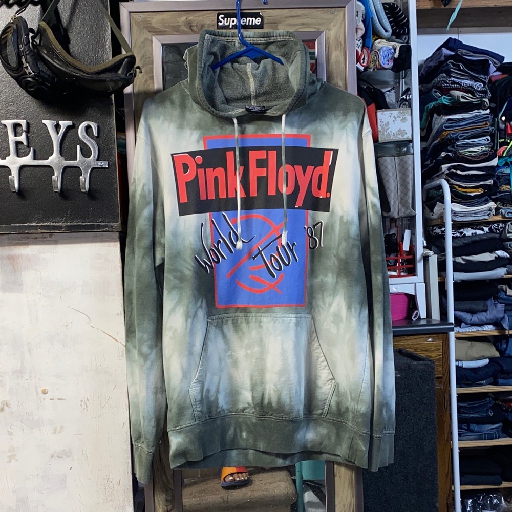 Pink Floyd Tie-Dye Hoodie - Green and Blue